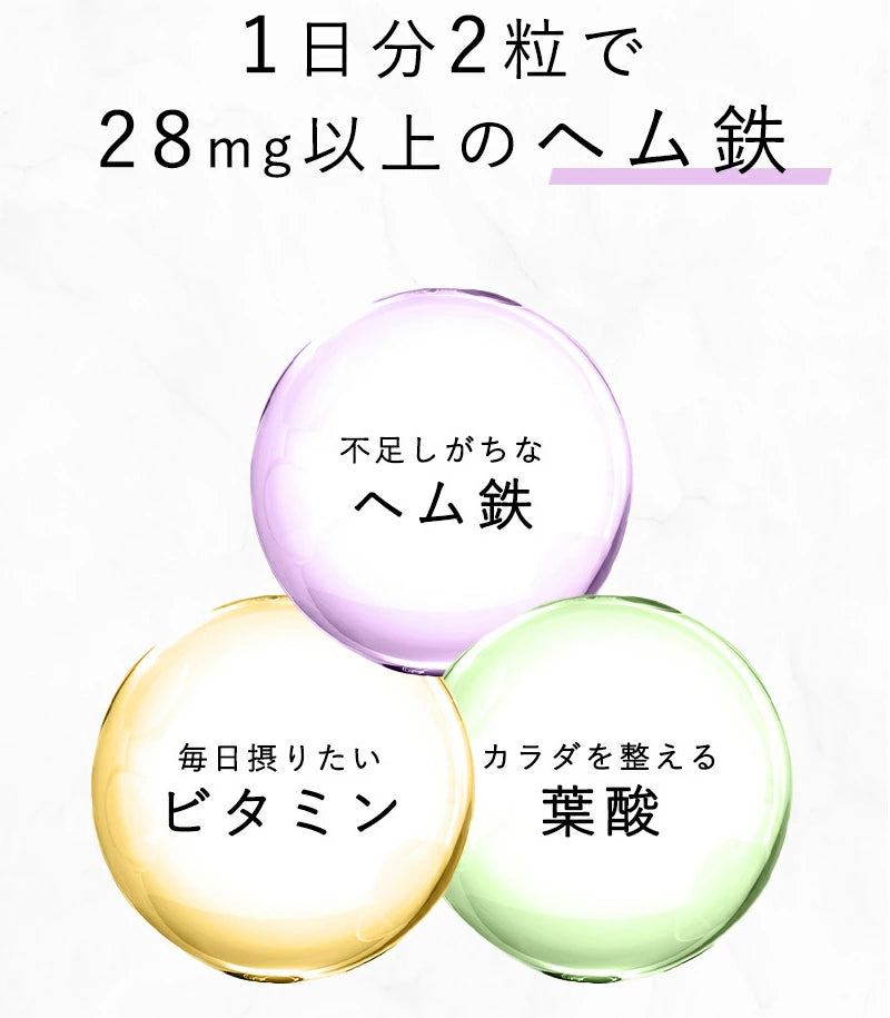 栄養機能食品 ヘム鉄 60粒 30日分 鉄分補給食品 栄養サプリ ミネラルサプリ 葉酸 サプリメント 健康 疲労 貧血予防 鉄分 集中力 鉄 ミネラル 健康サプリ ビタミンサプリメント 鉄分摂取 プルーンエキス ビタミンB群 サプリ